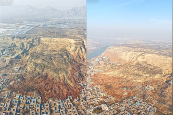 甘肃发生特大型山体滑坡 45户房屋被埋