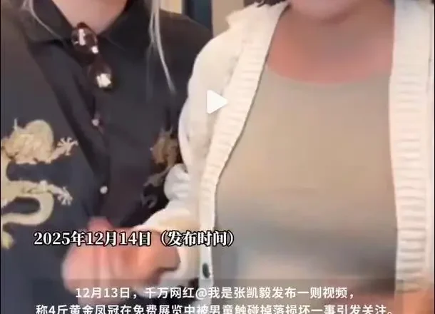 4斤黃金鳳冠被男童觸碰損壞 罩子到底有沒有加固？